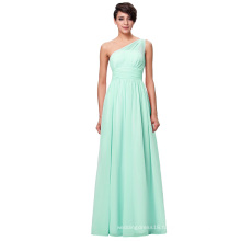 Kate Kasin One Shoulder Chiffon Light Green Long Bridesmaid dress KK000200-2